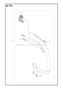 Handle Diagram and Parts List for GZ5000  RedMax Chainsaw