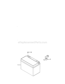 Battery Diagram and Parts List for CZT60X  RedMax Lawn Tractor
