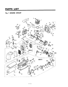 Engine Diagram and Parts List for EB441 600000 AND UP RedMax Leaf Blower / Vacuum
