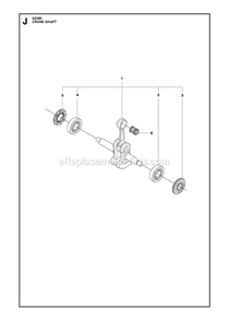 Crankshaft Diagram and Parts List for GZ381  RedMax Chainsaw