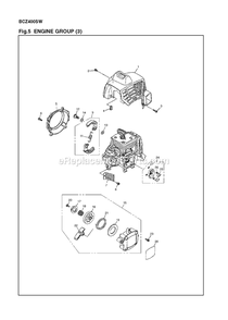 Engine 2 Diagram and Parts List for BCZ400SW (966785601)(000001 AND UP)(2012-08) RedMax Brush Cutter