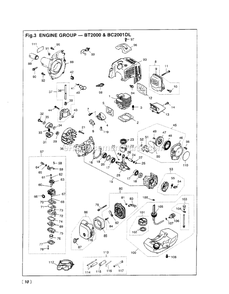 Engine Diagram and Parts List for BC2001DL 505473 - 660000 RedMax Edger