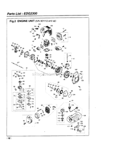 Engine Diagram and Parts List for EDG2300 901112 AND UP RedMax Auger