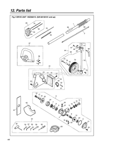 Product Complete Diagram and Parts List for HEZ2601S 60100101 AND UP RedMax Edger