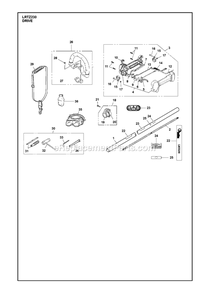 Drive Diagram and Parts List for LRTZ230 (1)(2017-02) RedMax Hedge Trimmer