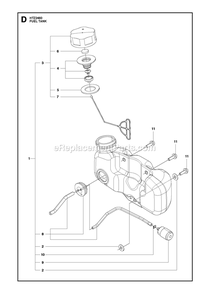 Fuel Tank Diagram and Parts List for HTZ2460 (967335001)(2018-02) RedMax Hedge Trimmer