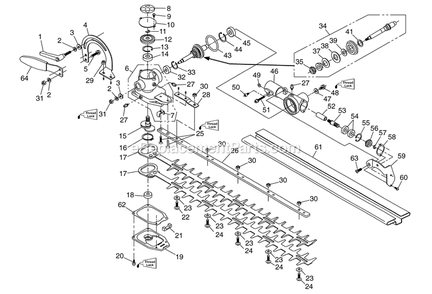 Cutting Equipment Diagram and Parts List for LRT-A 000001 AND UP RedMax Hedge Trimmer