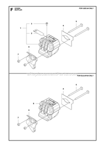 Muffler Diagram and Parts List for GZ4350  RedMax Chainsaw