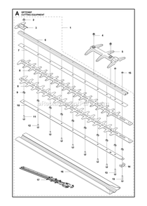 Cutting Equipment Diagram and Parts List for SRTZ260F  RedMax Hedge Trimmer