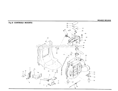 Controls Diagram and Parts List for MD430A  RedMax Leaf Blower / Vacuum