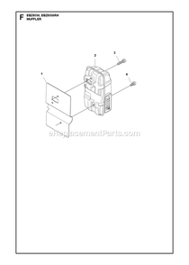 Muffler Diagram and Parts List for EBZ8550 EBZ8550RH RedMax Leaf Blower / Vacuum