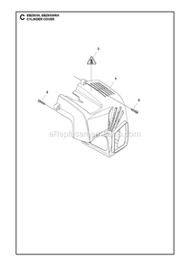 Cylinder Cover Diagram and Parts List for EBZ8550 EBZ8550RH RedMax Leaf Blower / Vacuum