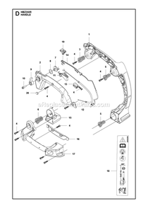 Handle Diagram and Parts List for HBZ260R (967089601)(2017-03) RedMax Leaf Blower / Vacuum