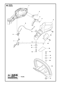 Handle And Controls Diagram and Parts List for CHT220 966712801 RedMax Hedge Trimmer