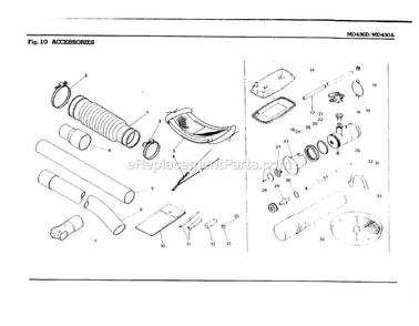 Accessories 2 Diagram and Parts List for MD430A  RedMax Leaf Blower / Vacuum