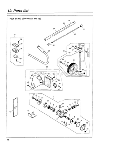 Gear Case Diagram and Parts List for EXZ2500SHE 015257 - 028085 RedMax Edger