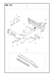 Handle 2 Diagram and Parts List for HTZ2460 (967335001)(2018-02) RedMax Hedge Trimmer
