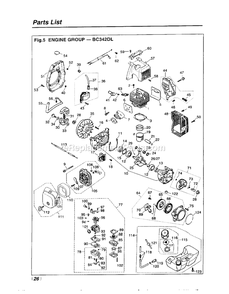 Engine Diagram and Parts List for BC342DL 660001 AND UP RedMax Edger