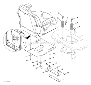 Seat Diagram and Parts List for GT2454F (96043023800)(2017-10) RedMax Lawn Tractor