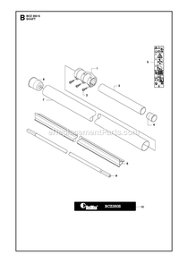 Shaft Diagram and Parts List for BCZ350S  RedMax Brush Cutter