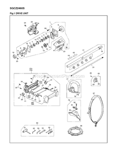 Drive Diagram and Parts List for SGCZ2460S (00100101 AND UP)(2012-08) RedMax Edger