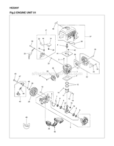 Engine 1 Diagram and Parts List for HEZ260F 2017-03 RedMax Edger