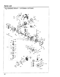 Engine Diagram and Parts List for CHT2300L 966859 - 972832 RedMax Hedge Trimmer