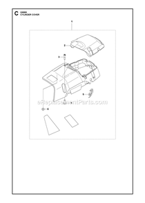 Cylinder Cover Diagram and Parts List for G9000  RedMax Chainsaw