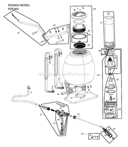 Product Complete Diagram and Parts List for RDE40S 2013-10 RedMax Sprayer