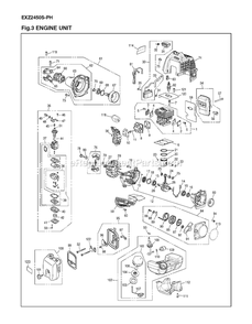 Engine Diagram and Parts List for EXZ2450S-PH 60100000 AND UP RedMax Edger