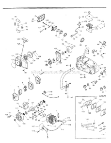 Engine Diagram and Parts List for G300T 000001 AND UP RedMax Chainsaw