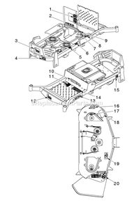 Decals Diagram and Parts List for RZT54X (96767110200)(2019-12) RedMax Lawn Tractor