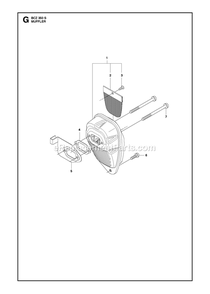 Muffler Diagram and Parts List for BCZ350S  RedMax Brush Cutter