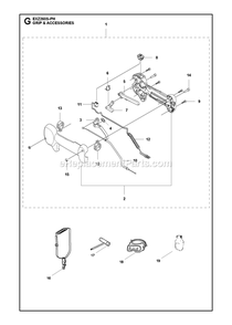Throttle Controls Diagram and Parts List for EXZ260S-PH (967094601)(2017-10) RedMax Edger