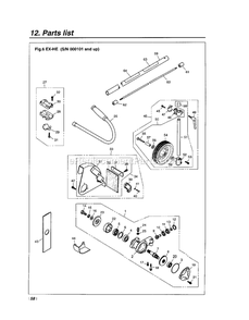 Gear Case Diagram and Parts List for EXZ2500SHE 352001 - 50099999 RedMax Edger