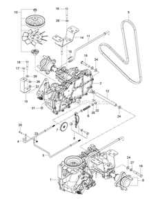 Hydraulic Pump - Motor Diagram and Parts List for RZT42 (96767190101)(2020-08) RedMax Lawn Tractor