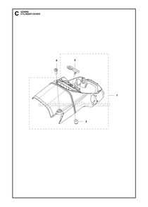 Cylinder Cover Diagram and Parts List for GZ4350  RedMax Chainsaw