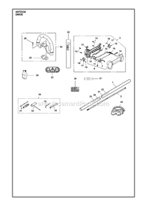 Drive Diagram and Parts List for SRTZ230 (1)(2017-02) RedMax Hedge Trimmer