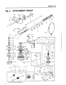 Drive Diagram and Parts List for BC221DL 000001 AND UP RedMax Edger