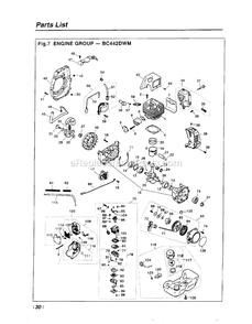Engine Diagram and Parts List for BC442DWM 660001 AND UP RedMax Brush Cutter