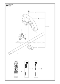Tube Diagram and Parts List for BTR250PL  RedMax Edger