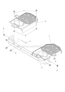 Cross Member And Fan Covers Diagram and Parts List for CZT60+  RedMax Lawn Tractor