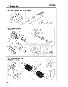 Accessories Diagram and Parts List for RMSZ2500 50100000 AND UP RedMax Leaf Blower / Vacuum