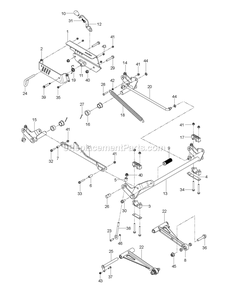 Mower Lift / Deck Lift Diagram and Parts List for CZT48X (967671601-00)(2017-09) RedMax Lawn Tractor