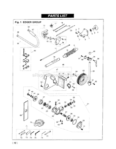 Cutting Equipment Diagram and Parts List for HE2600 600870 - 660000 RedMax Edger