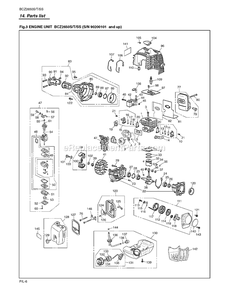 Engine Diagram and Parts List for BCZ2650SS 90200101 AND UP RedMax Edger