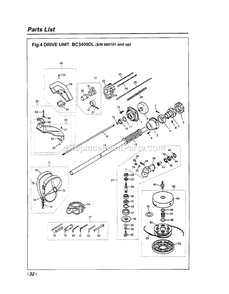 Drive Diagram and Parts List for BC3400DL 980101 - 100100 RedMax Edger