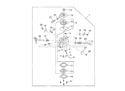 Carburetor Details Diagram and Parts List for GZ4500 (703782 AND UP)(2012-08) RedMax Chainsaw