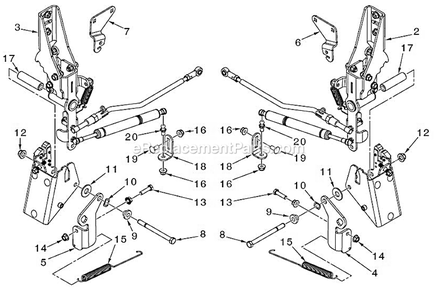 Steering - Control Mount Diagram and Parts List for CZTE60  RedMax Lawn Tractor