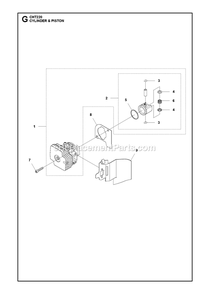 Cylinder Piston Diagram and Parts List for CHT220 966712801 RedMax Hedge Trimmer